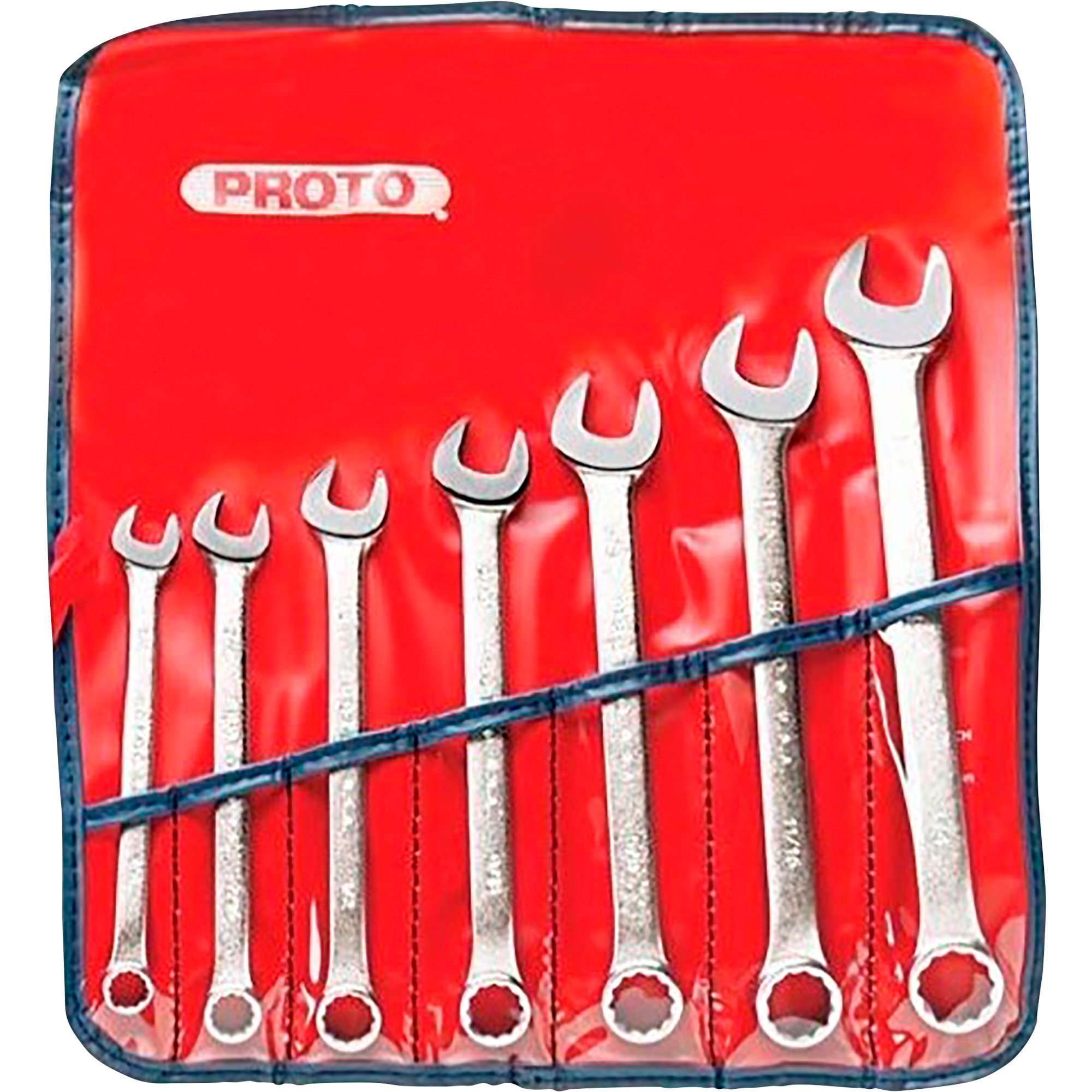Proto 7Pc. Combination Wrench Set — SAE, 12 Pt., Full Polish Finish, Model J1200HASD